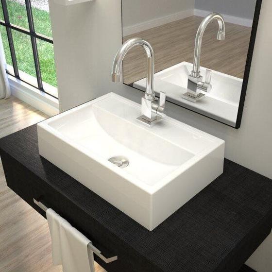 Imagem de Kit Cuba Q45 com Torneira Luxo 1195 e Válvula Click 1"B Pol. Compace