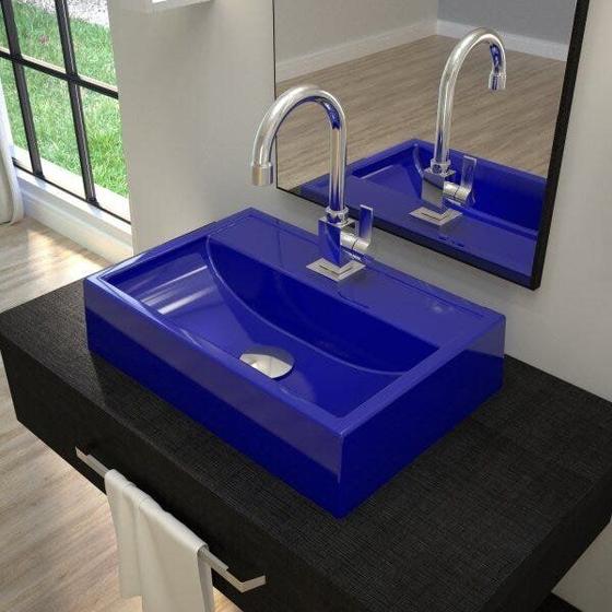 Imagem de Kit Cuba Q45 com Torneira Luxo 1195 Metal e Válvula Click 1 Pol. 1/2 Sifão Cromado e Flexível Compac