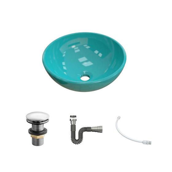 Imagem de Kit Cuba R30 C/Válvula Click 1 1/2'' (4,0cm) + Sifão Cromado + Flexível