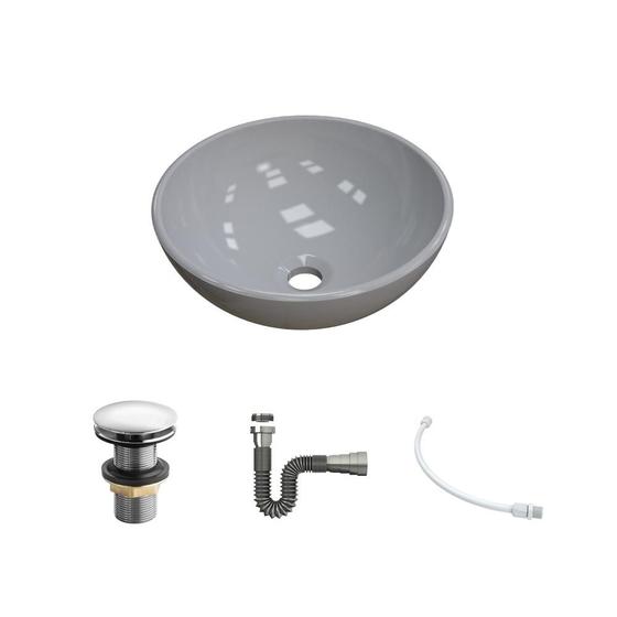 Imagem de Kit Cuba R30 C/Válvula Click 1 1/2'' (4,0cm) + Sifão Cromado + Flexível