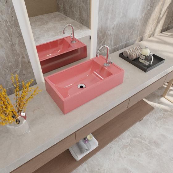 Imagem de Kit Cuba Rl545 Roma com Torneira 1198 e Válvula Metal com Sifão e Flexível Rosa