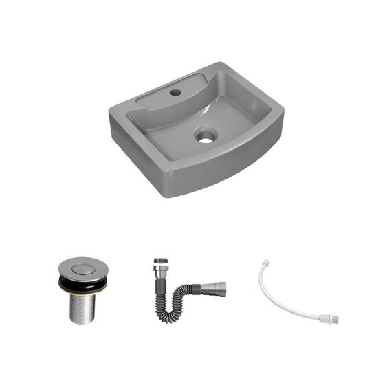 Imagem de Kit Cuba RT41 C/Válvula Click 1''B (2,6cm) + Sifão Cromado + Flexível