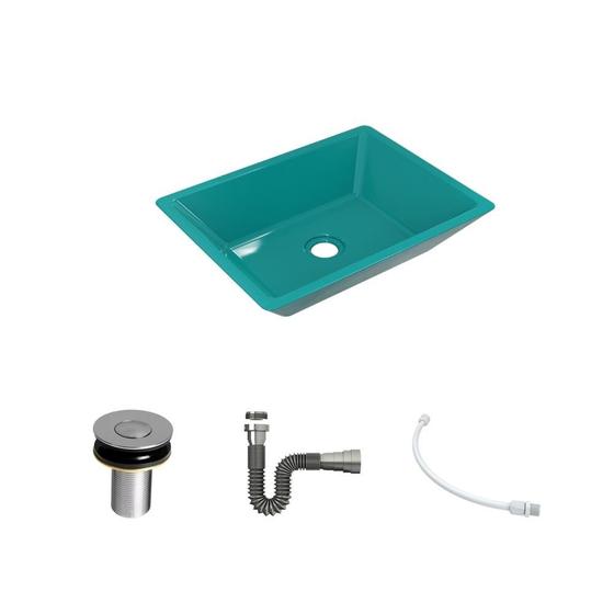 Imagem de Kit Cuba RT45 C/Válvula Click 1''B (2,6cm) + Sifão Cromado + Flexível