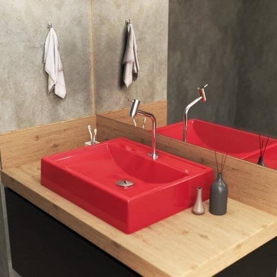 Imagem de Kit Cuba RT49 com Torneira Pratika 1060 Metal e Válvula Click 1 Polegada G e Sifão Cromado e Flexíve
