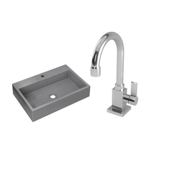 Imagem de Kit Cuba RT55 C/Torneira Luxo 1195 Metal 1/4 Volta