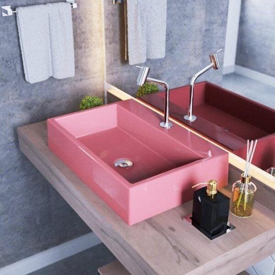 Imagem de Kit Cuba RT55 Com Torneira Pratika 1060 Metal e Válvula Click 1 Polegada B e Sifão Pvc e Flexível Co