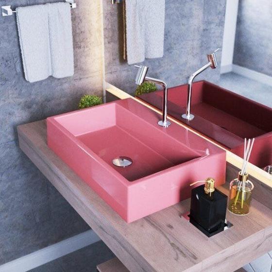 Imagem de Kit Cuba RT55 Com Torneira Pratika 1060 Metal e Válvula Click 1 Polegada e Meia e Sifão Pvc e Flexív