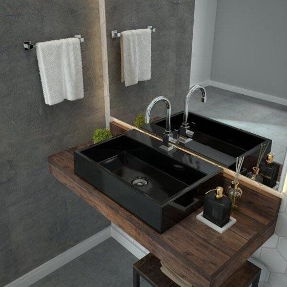 Imagem de Kit Cuba RT55 com Válvula Click 1 Polegada B e Sifão Pvc e Flexível Compace