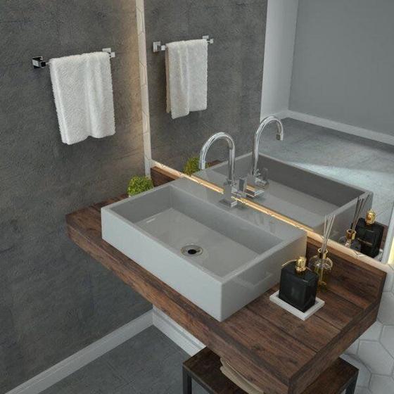 Imagem de Kit Cuba RT55 com Válvula Click 1 Polegada e meia e Sifão Cromado e Flexível Compace