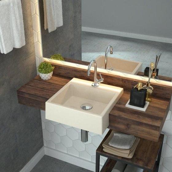 Imagem de Kit Cuba XQ355 com Válvula Click 1"G com Sifão Cromado e Flexível Compace
