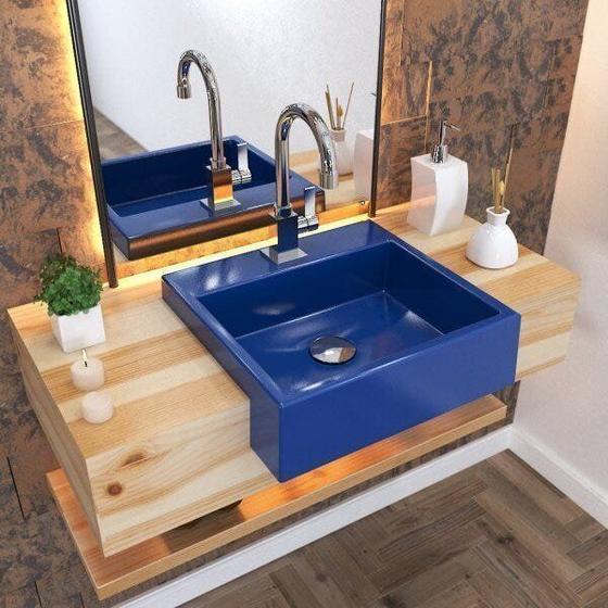 Imagem de Kit Cuba XQ395 com Torneira Luxo 1195 e Válvula Click 1 1/2 com Sifão PVC e Flexível Compace