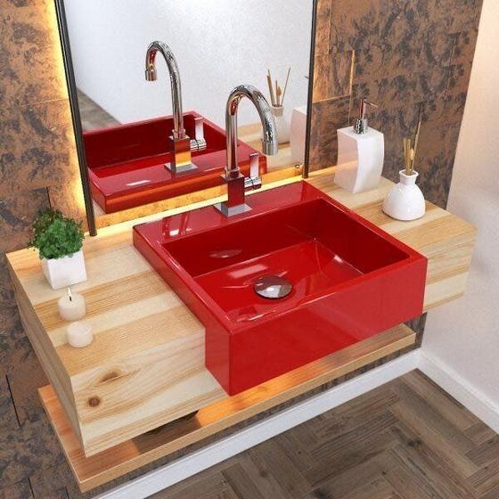 Imagem de Kit Cuba XQ395 com Torneira Luxo 1195 e Válvula Click 1 1/2 com Sifão PVC e Flexível Compace