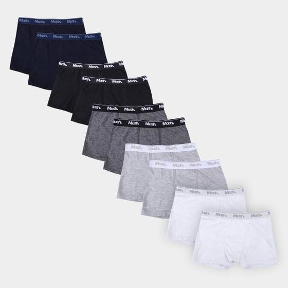 Kit Cueca Boxer Underwear C/ 10 Peças - Preto+Cinza