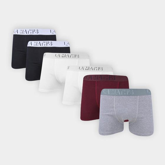 Imagem de Kit Cueca Boxer La Math's Masculina - 6 Peças