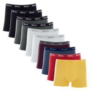 Imagem de Kit Cueca Boxer Mash 10 Peças Masculina Algodão Elástico  M