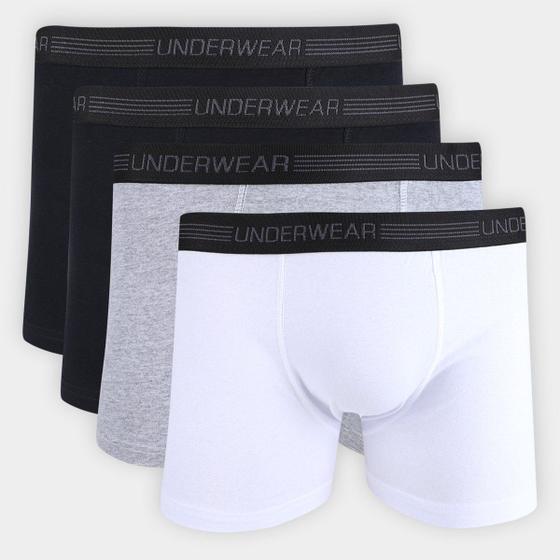 Kit Cueca Boxer Underwear 4 Peças Menor preço em Kit Cueca Boxer Underwear 4 Peças