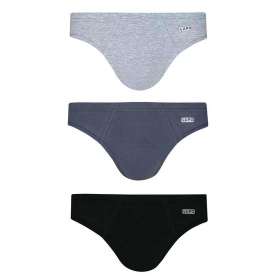Imagem de Kit Cueca Lupo Slip Algodão 3 Peças