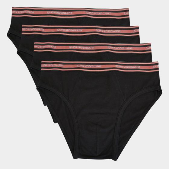 Imagem de Kit Cueca Slip Lupo Algodão Masculina - 4 Peças