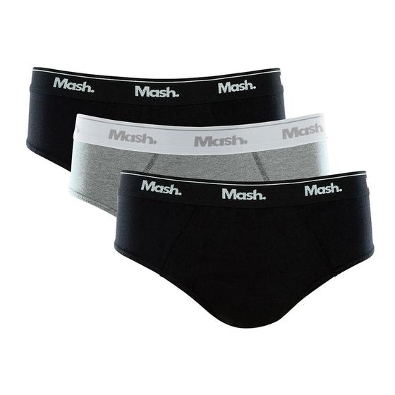 Imagem de Kit Cueca Slip Mash 3 Peças Masculina Algodão Elástico