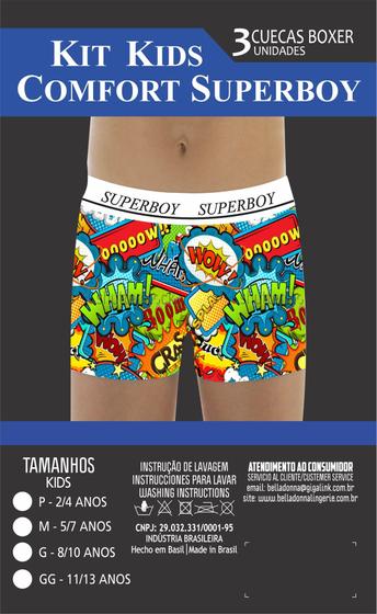 Imagem de Kit Cuecas Boxer Infantil Estampada Sortidas Ref. 933