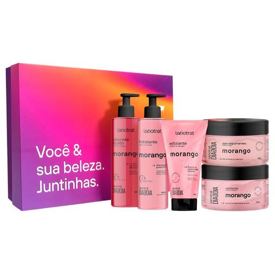 Imagem de Kit Cuidado Rosto E Corpo Hidrata Esfolia Morango Labotrat