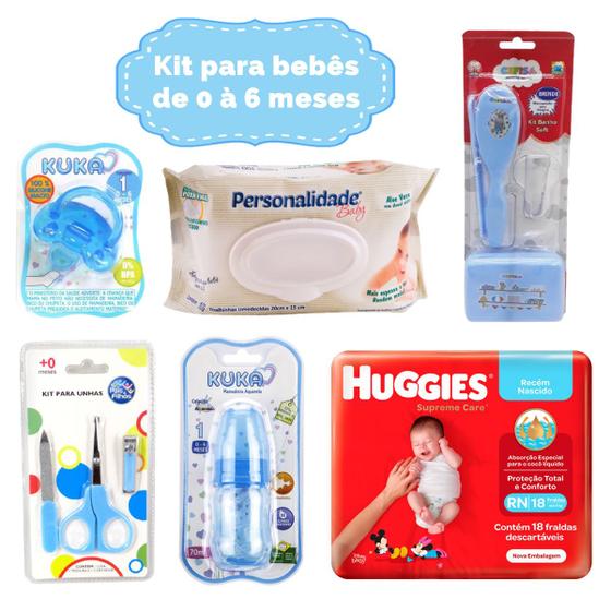 Imagem de Kit cuidados e higiene acessórios bebê recém nascido ( azul )