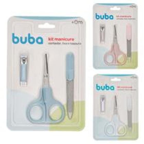 Imagem de Kit Cuidados Manicure Buba Tesoura Cortador de Unha e Lixa.