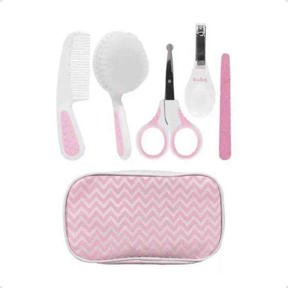 Imagem de Kit cuidados para bebes com estojo rosa