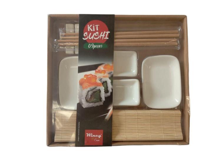 Imagem de Kit Culinária Japonesa Louça Acessórios Sushi Temaki 9 Peças - Wincy