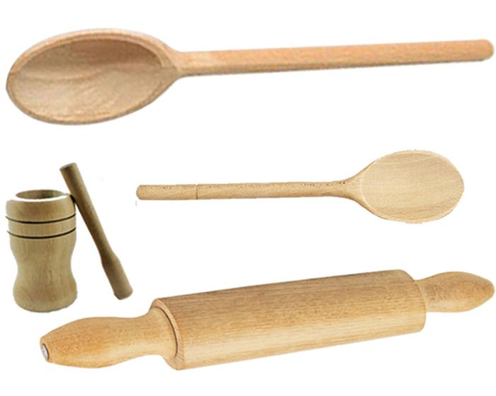 Kit Culinário Colher Madeira Pau Utensílios Cozinha Rolo De Massa Menor preço em Kit Culinário Colher Madeira Pau Utensílios Cozinha Rolo De Massa