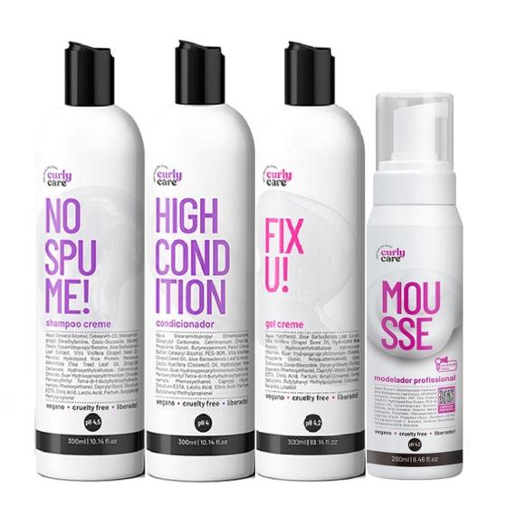 Imagem de Kit Curly Care Com Fix U E Mousse (4 Itens)