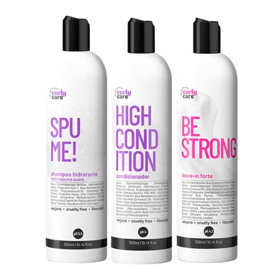 Imagem de Kit Curly Care Shampoo + Condicionador + Leave-in Forte