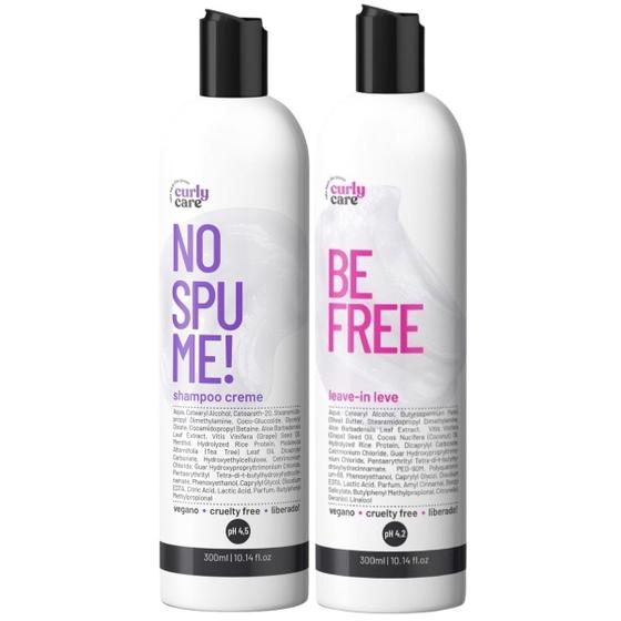 Imagem de Kit Curly Care Shampoo No Spume e Be Free 2x300ml