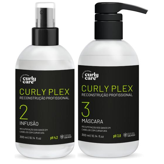 Imagem de Kit Curly Plex Infusão + Mascara Reconstrução Cabelo Profissional Capilar Curly Care