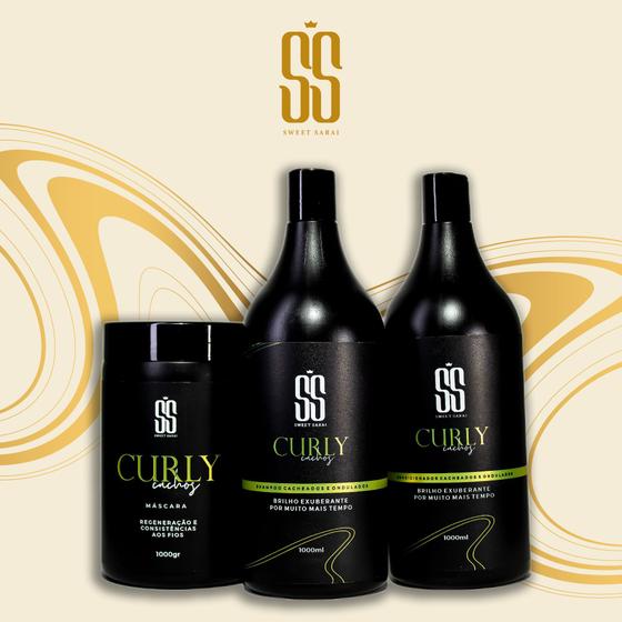 Imagem de Kit Curly Shampoo, Condicionador e Máscara para cabelos cacheados/ondulados Profissional Sweet Sarai