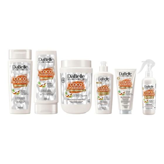 Imagem de Kit Dabelle Coco Poderoso Sh+Cond+Masc+Creme+Fluido+Manteiga