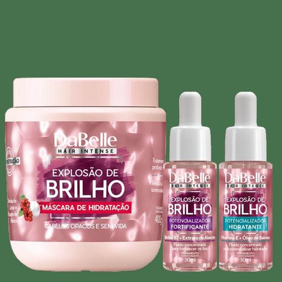 Imagem de Kit Dabelle Hair Explosão de Brilho Hidra Fortificante (3 produtos)