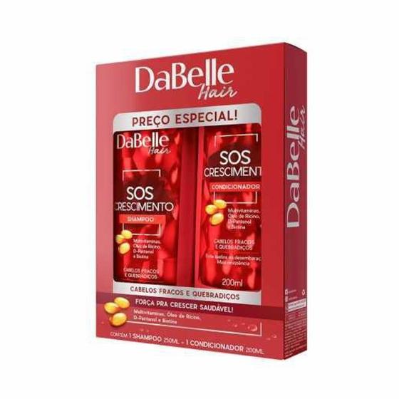 Imagem de Kit DaBelle Hair SOS Crescimento com Shampoo de 250ml + Condicionador de 200ml - Duty Cosméticos