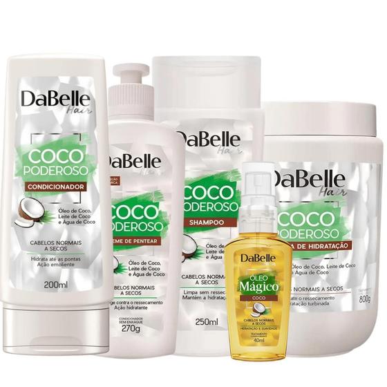 Imagem de Kit Dabelle Hair Vegano Capilar Coco Poderoso Hidratação