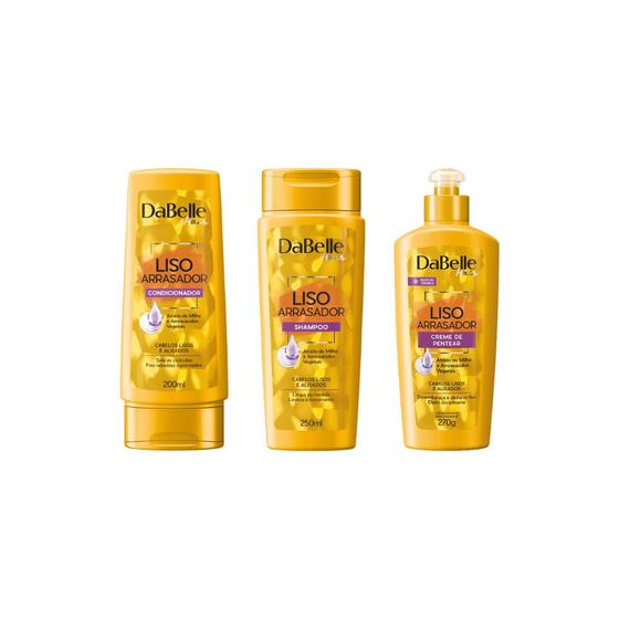 Imagem de Kit Dabelle Liso Arrasador Shampoo+Cond+Creme Pentear