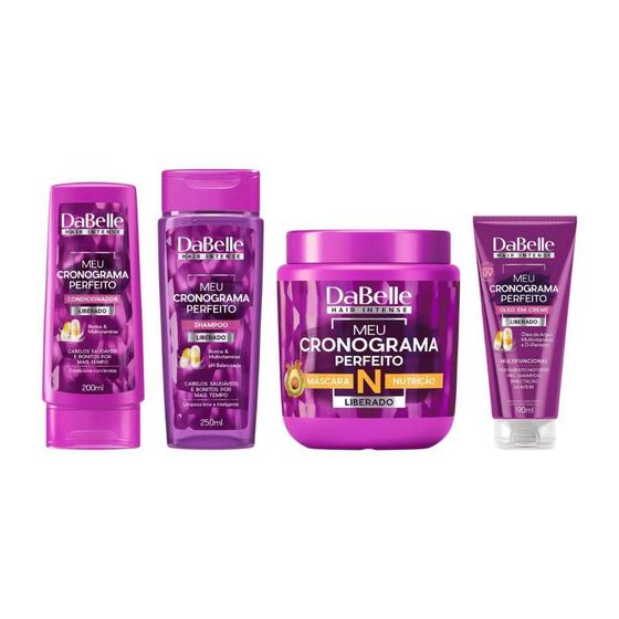 Imagem de Kit Dabelle Meu Cronograma Perf Shampoo+Cond+Masc+Óleo Creme