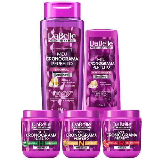 Imagem de Kit Dabelle Meu Cronograma Perfeito + Shampoo 410ml 5 Itens