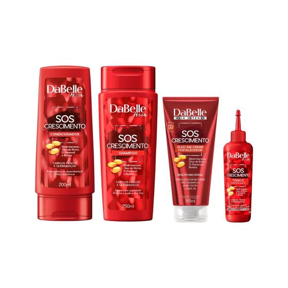 Imagem de Kit Dabelle Sos Crescimento Shampoo+Cond+Óleo Creme+Tônico