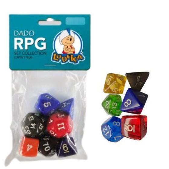 Imagem de Kit Dado RPG Cores Sortidas com 7 unidades: Desafio sem Igual!