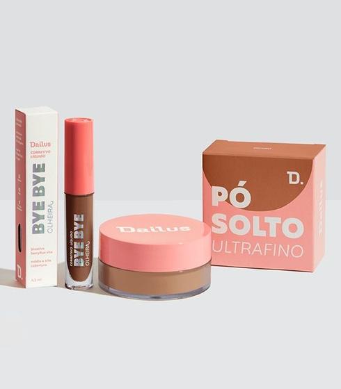 Imagem de Kit Dailus Corretivo Líquido Bye Bye Olheira + Pó Solto Ultrafino *Alta Cobertura* Novo