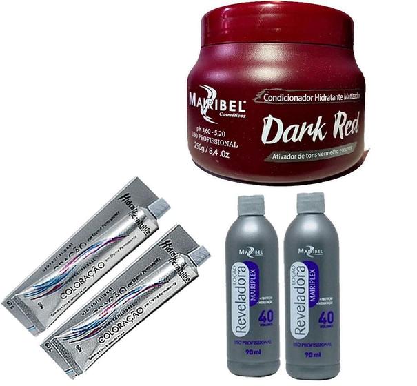 Imagem de Kit Dark Red 1 Másc. 2 Tinta N 66.66 E 2 Ox 40 Vol Mairibel