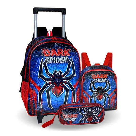 Imagem de Kit Dark Spider Aranha Infantil Mochila Lancheira Estojo