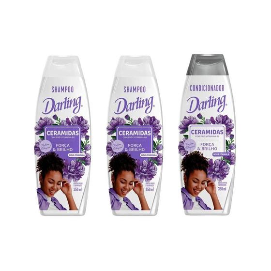 Imagem de Kit Darling Ceramidas 2 Shampoos 350Ml+1 Condicionador 350Ml