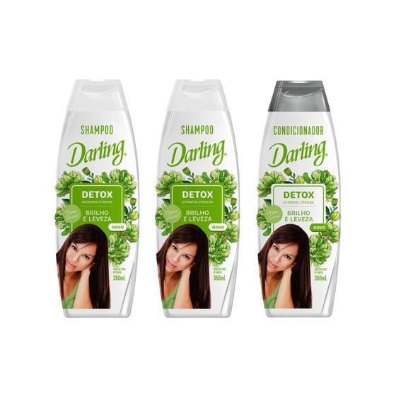 Imagem de Kit Darling Detox 2 Shampoos 350Ml + 1 Condicionador 350Ml