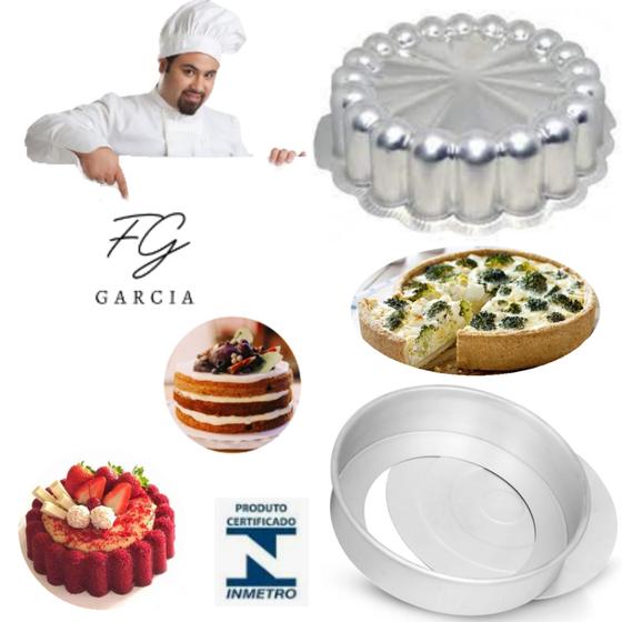 Imagem de Kit De 1 Forma Charlotte Para Bolo Bundt Bolo Nórdico Nordic Cake + 1 Forma Fundo Falso